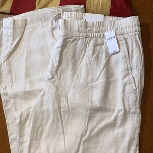 Brand new cream old navy linen large pants